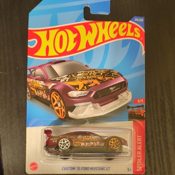 Custom 78 Ford Mustang GT Mattel Hot Wheels Black and Orange Racing Car - Picture 1 of 3